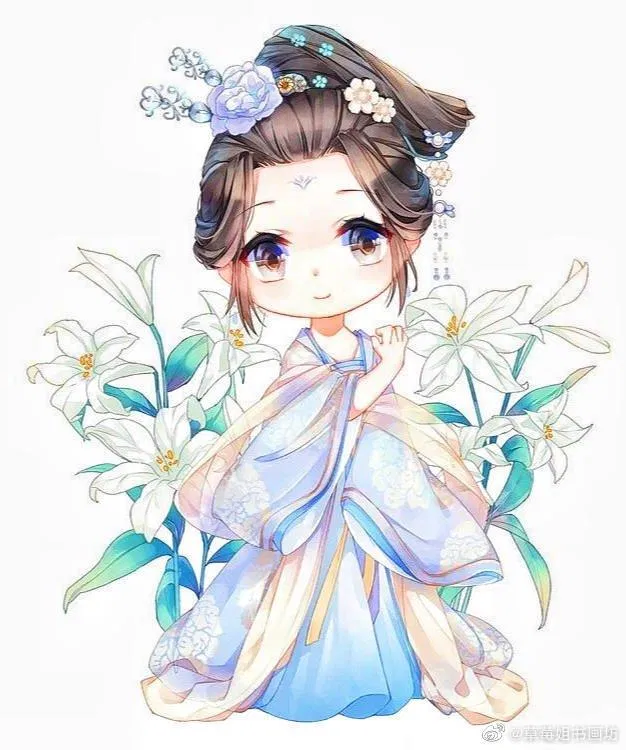 Chibi cổ trang lộng lẫy (Ảnh: @草莓姐书画坊)