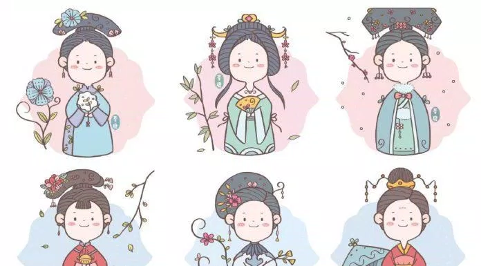 Ảnh ghép chibi cổ trang chắp tay (Ảnh: @苓爽)