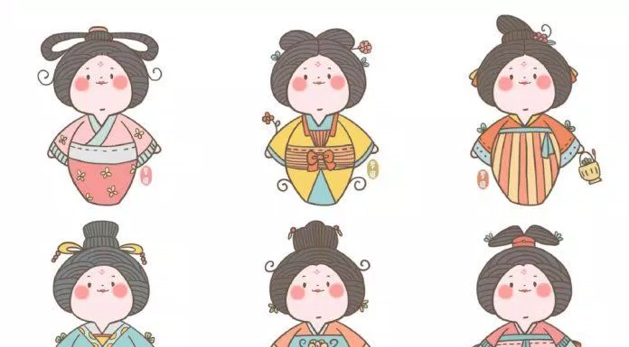 Ảnh ghép chibi cổ trang lật đật (Ảnh: @苓爽)