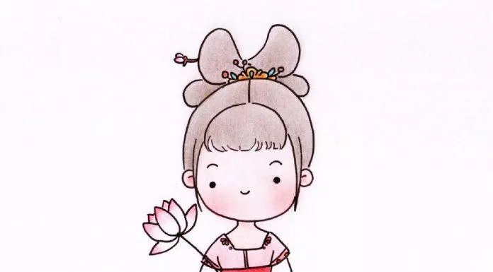 Chibi cổ trang nền trắng (Ảnh: @爱画画的橙子)