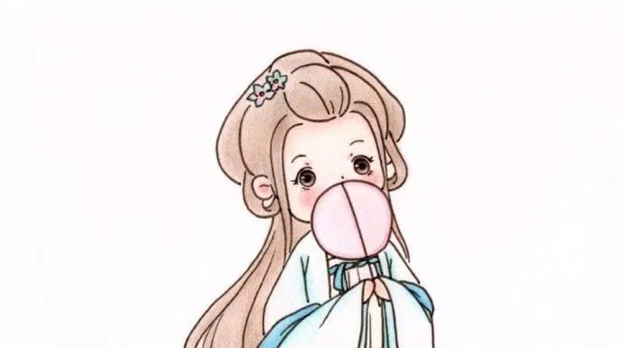 Chibi cổ trang nền trắng (Ảnh: @爱画画的橙子)