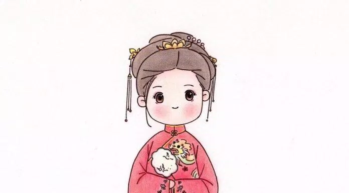 Chibi cổ trang nền trắng (Ảnh: @爱画画的橙子)