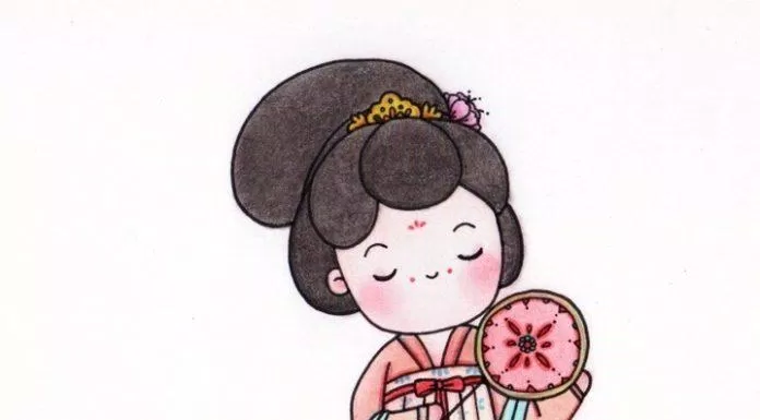 Chibi cổ trang nền trắng (Ảnh: @爱画画的橙子)