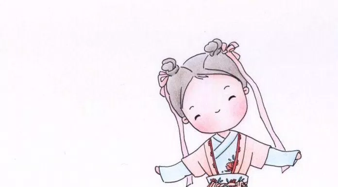 Chibi cổ trang và phụ kiện (Ảnh: @爱画画的橙子)