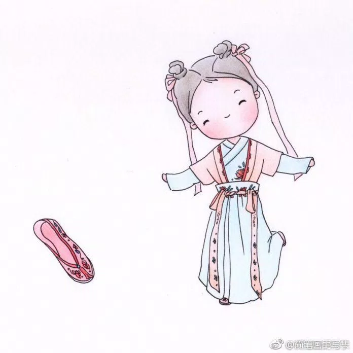 Chibi cổ trang và phụ kiện (Ảnh: @爱画画的橙子)