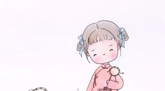 Chibi cổ trang và phụ kiện (Ảnh: @爱画画的橙子)