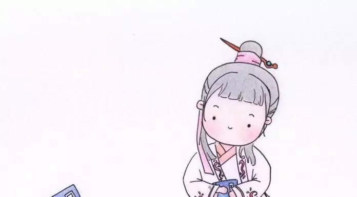 Chibi cổ trang chắp tay (Ảnh: @苓爽)