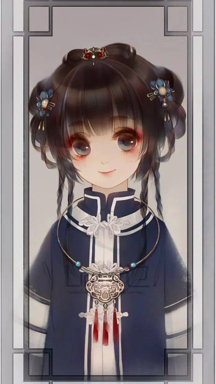 Chibi cổ trang chắp tay (Ảnh: @苓爽)