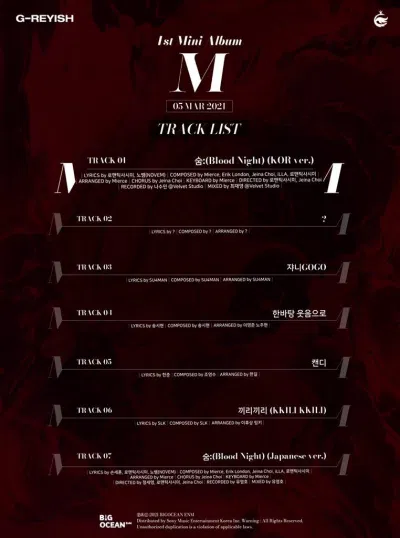 M Tracklist (Ảnh: Internet)