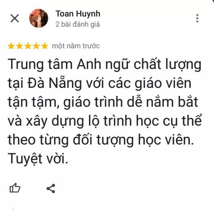 Đánh giá của học viên về trung tâm (ảnh: BlogAnChoi)