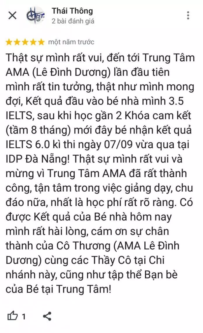 Đánh giá của học viên về trung tâm (ảnh: BlogAnChoi)