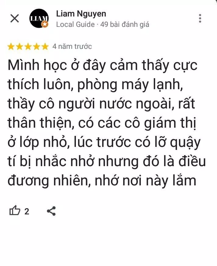 Đánh giá của học viên về Hội đồng Anh (ảnh: BlogAnChoi)