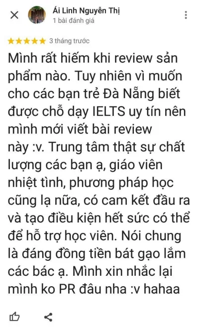 Đánh giá của học viên về trung tâm (ảnh: BlogAnChoi)