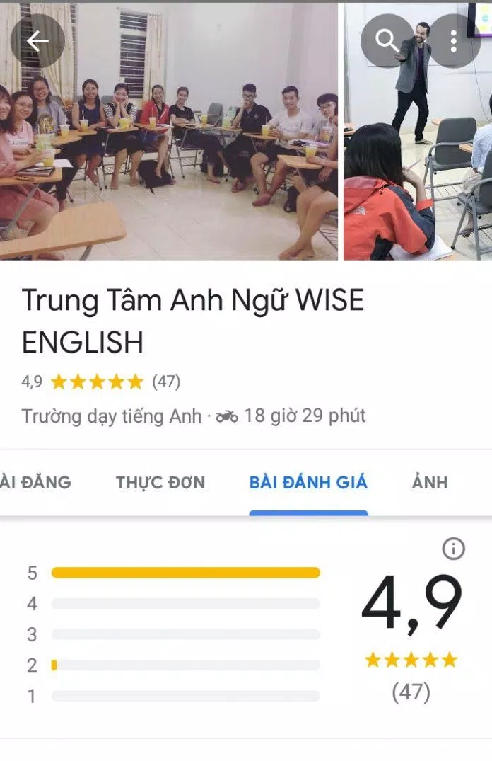 Điểm đánh giá trên Google Maps (ảnh: BlogAnChoi)