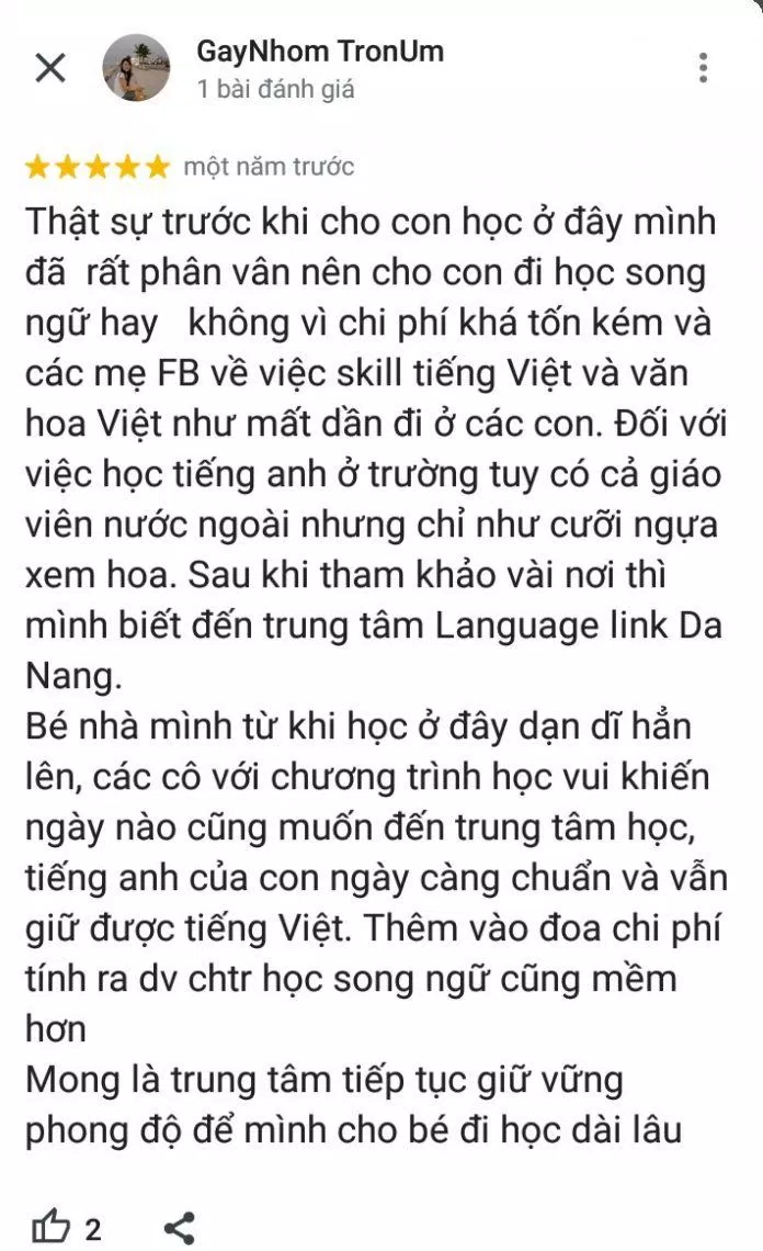 Những lời khen của phụ huynh học viên (ảnh: BlogAnChoi)