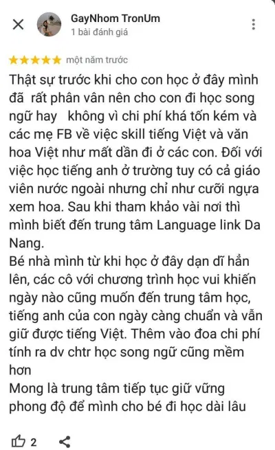 Những lời khen của phụ huynh học viên (ảnh: BlogAnChoi)