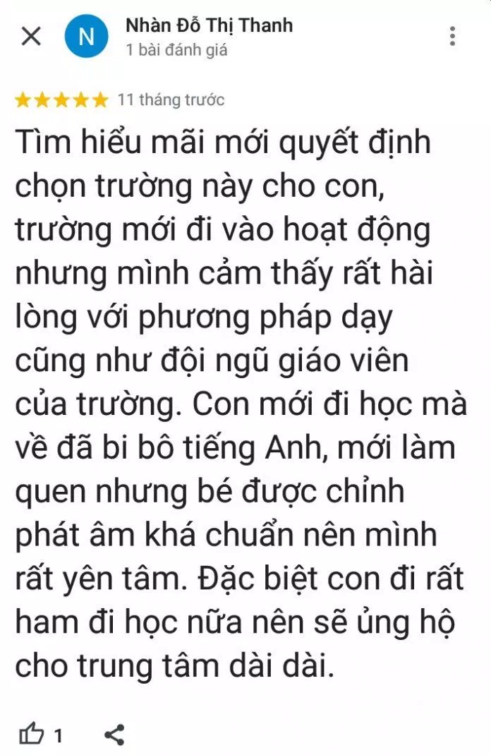 Những lời khen của phụ huynh học viên (ảnh: BlogAnChoi)