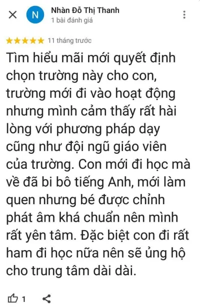 Những lời khen của phụ huynh học viên (ảnh: BlogAnChoi)