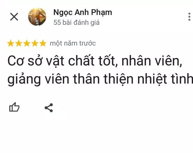 Đánh giá của học viên về trung tâm (ảnh: BlogAnChoi)