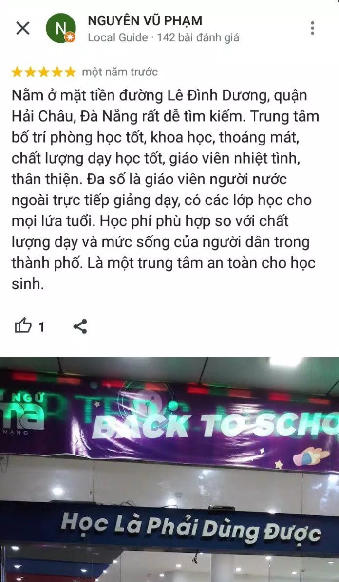 Đánh giá của học viên về trung tâm (ảnh: BlogAnChoi) Đánh giá của học viên về trung tâm (ảnh: BlogAnChoi)