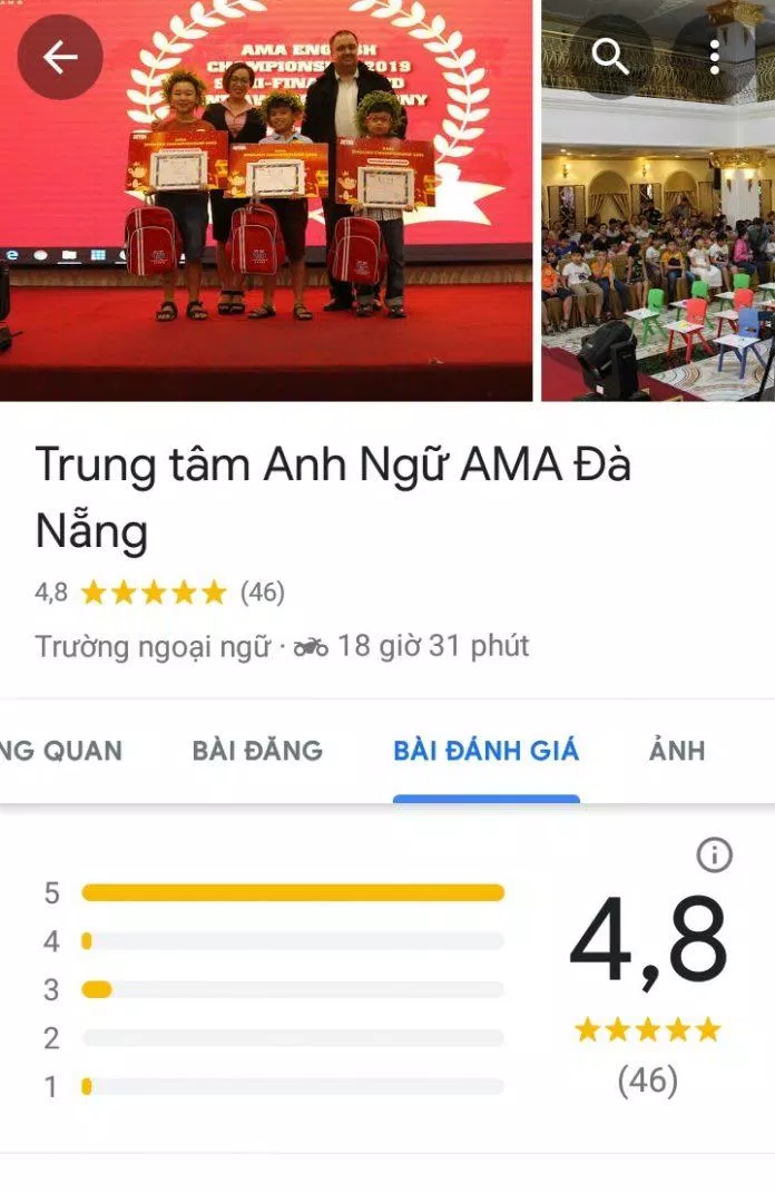 Điểm đánh giá trên Google Maps (ảnh: BlogAnChoi)