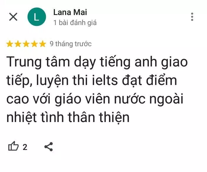 Đánh giá của học viên về trung tâm Anh ngữ ILI (ảnh: BlogAnChoi)