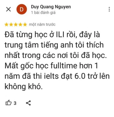 Đánh giá của học viên về trung tâm Anh ngữ ILI (ảnh: BlogAnChoi)