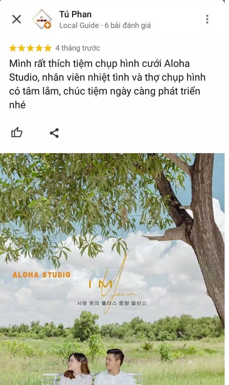 Đánh giá của khách hàng về Aloha Studio (ảnh: BlogAnChoi)