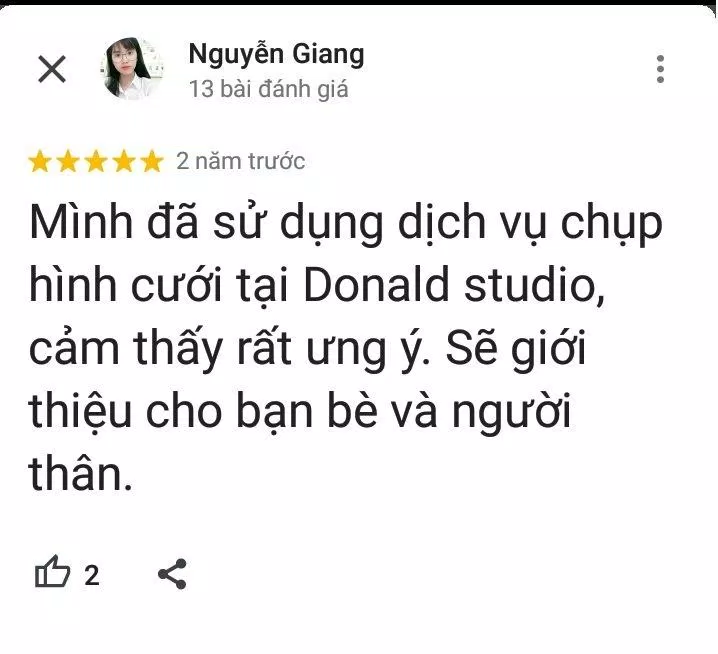 Đánh giá của khách hàng về Donald Sudio (ảnh: BlogAnChoi)