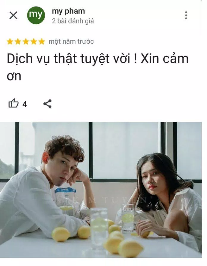 Đánh giá của khách hàng về Kim Tuyến Bridal ( ảnh: BlogAnChoi)