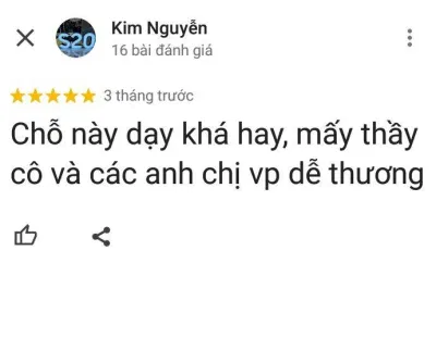 Đánh giá của học viên về trung tâm Anh ngữ NewSky (ảnh: BlogAnChoi)