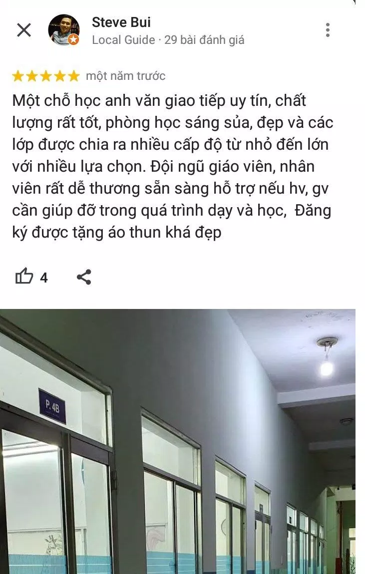 Đánh giá của học viên về trung tâm Anh ngữ NewSky (ảnh: BlogAnChoi)