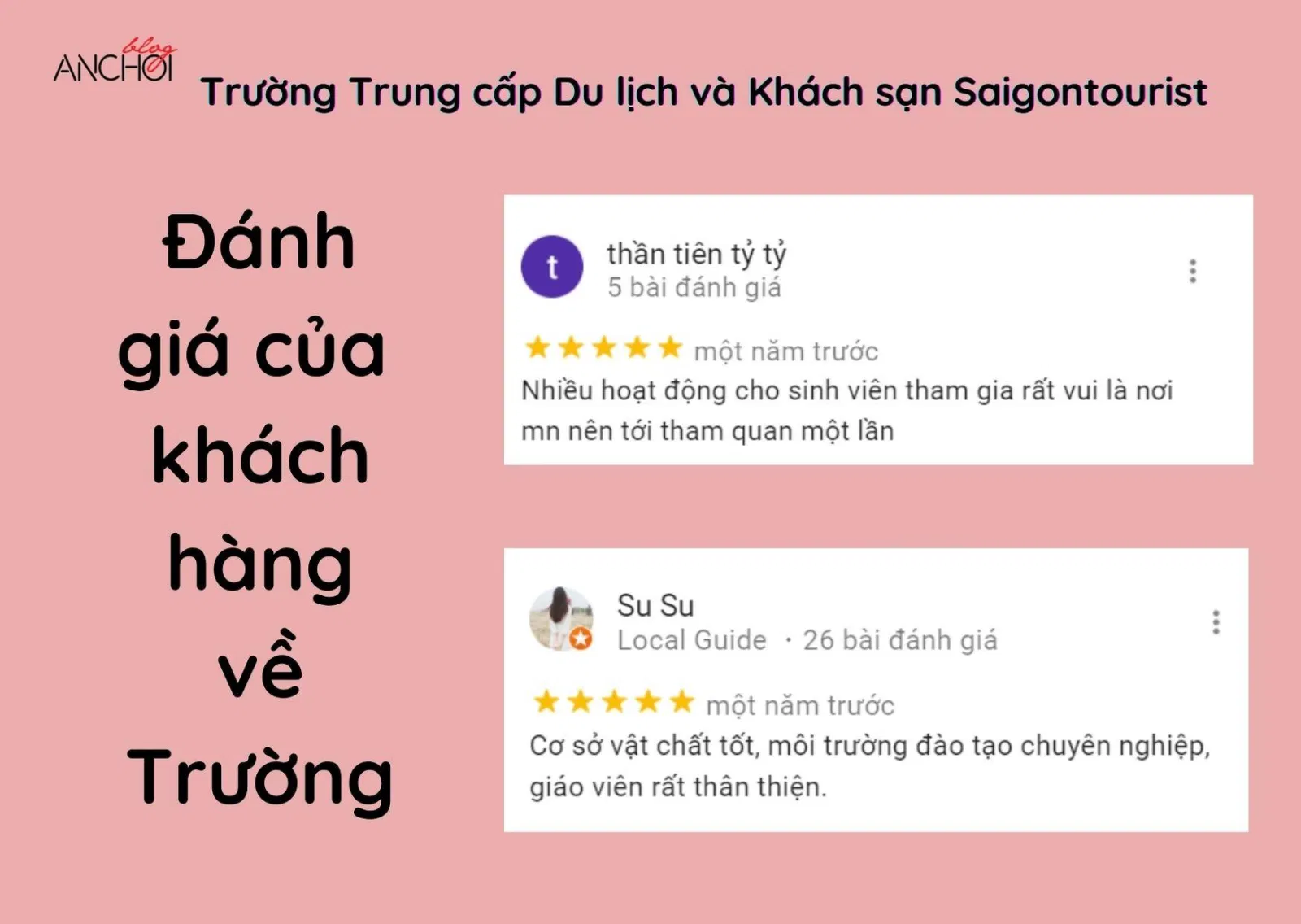 Đánh giá của học viên về Trường Trung cấp Du lịch & Khách sạn Saigontourist (Ảnh: BlogAnChoi)