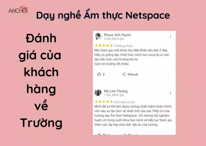 Đánh giá của học viên về Dạy nghề Ẩm thực Netspace. (Ảnh: BlogAnChoi)