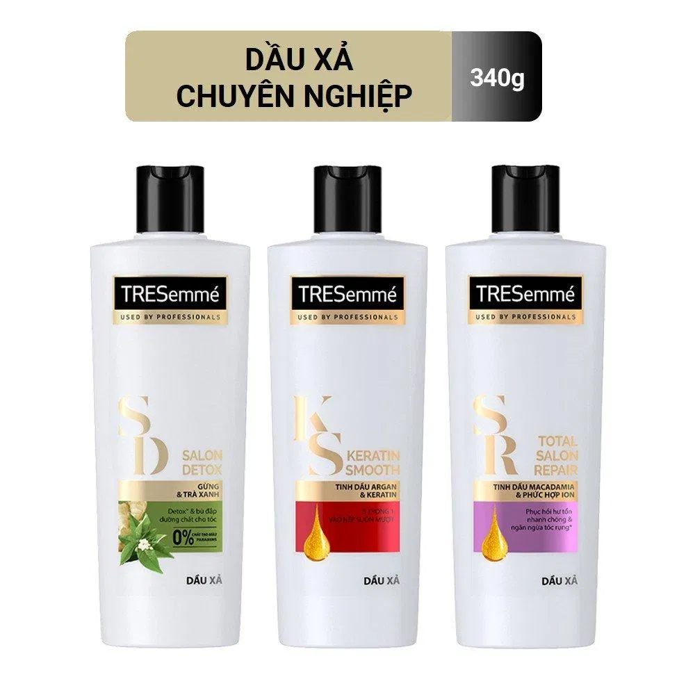 Ba loại dầu xả của Tresemme được nhiều chuyên gia làm tóc tin dùng (Nguồn: Internet).