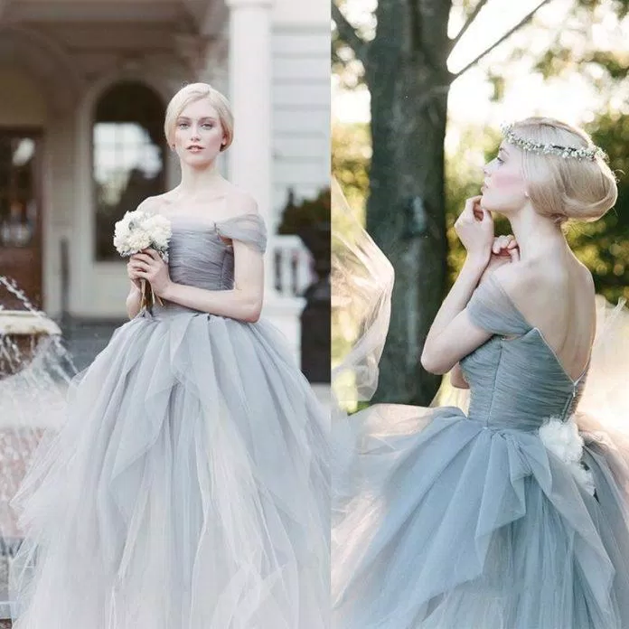 Hình ảnh váy cưới đẹp màu xám (Ảnh: Internet)