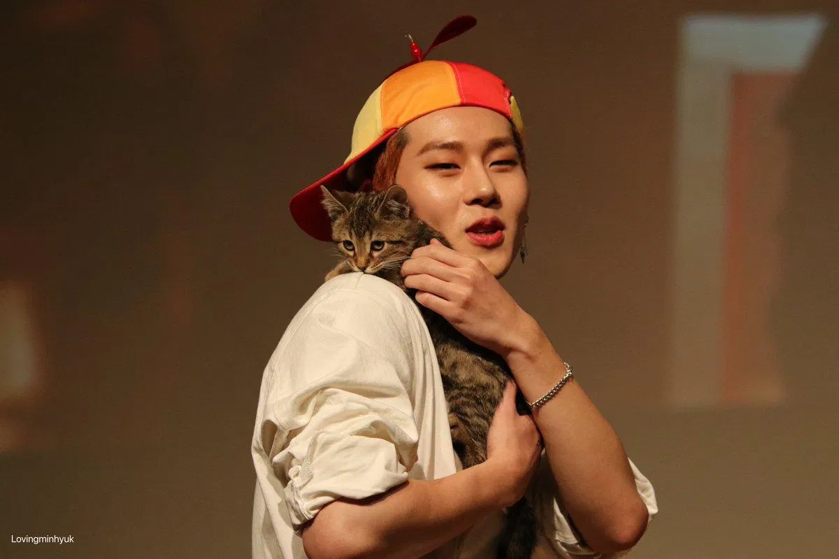 Joohoney (Monsta X) là một trong những ngôi sao Kpop thuộc hội cuồng mèo của Kpop. (Nguồn: Internet)