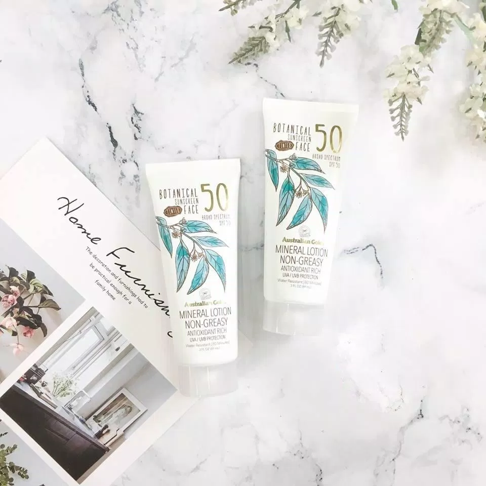 Kem chống nắng Australian Gold Botanical Sunscreen Tinted Face Mineral Lotion SPF 50 (ảnh: internet)