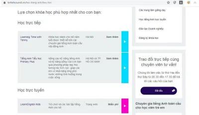 Khóa tiếng Anh dành cho trẻ em tại Hội đồng Anh (ảnh: BlogAnChoi)