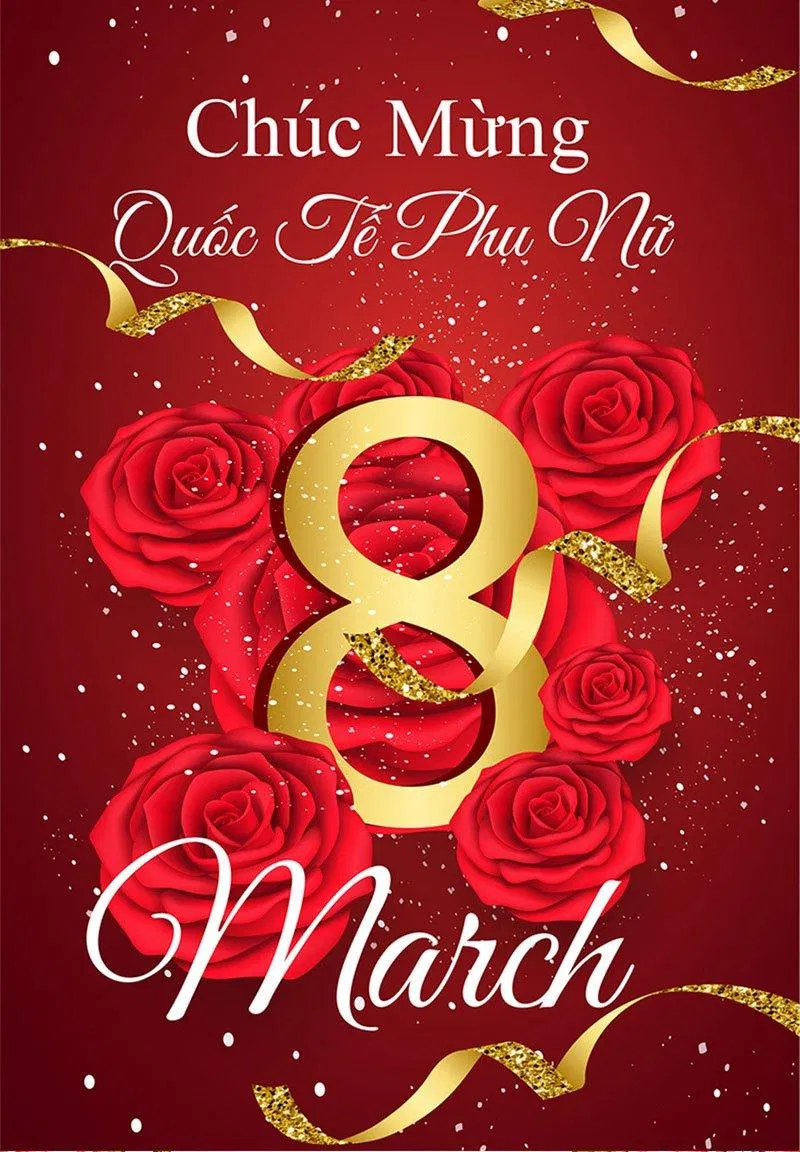Mẫu thiệp chúc mừng ngày Quốc tế Phụ nữ 8/3 đẹp, mới nhất 2022. (Ảnh: Internet)