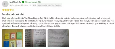 Đánh giá của độc giả trên Tiki. (Ảnh: BlogAnChoi)