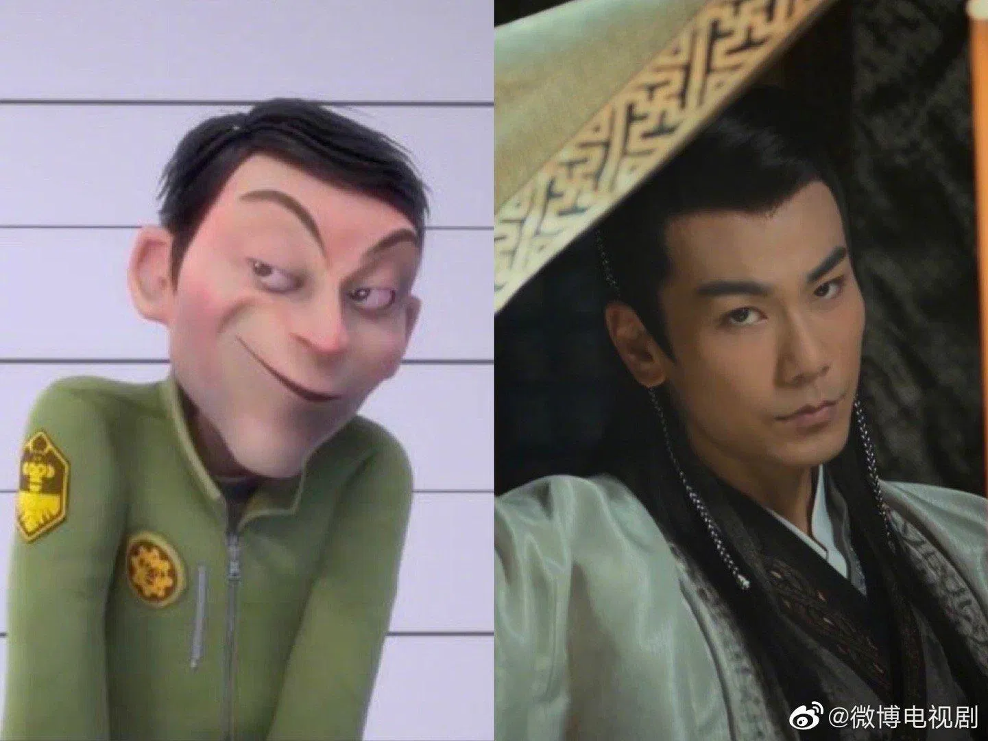 Phản diện chính - Ôn Khải Hào với chiếc meme giống đến 99%. (Ảnh: Internet)