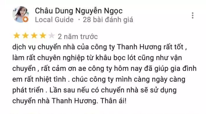 Review Công ty TNHH Vận chuyển Thanh Hương (Ảnh BlogAnChoi)