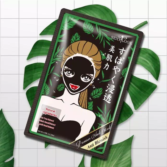 Mặt nạ Sexylook Tea Tree Anti Blemish Black Facial Mask chứa tinh chất tràm trà giúp điều trị mun hiệu quả (Nguồn: Internet).