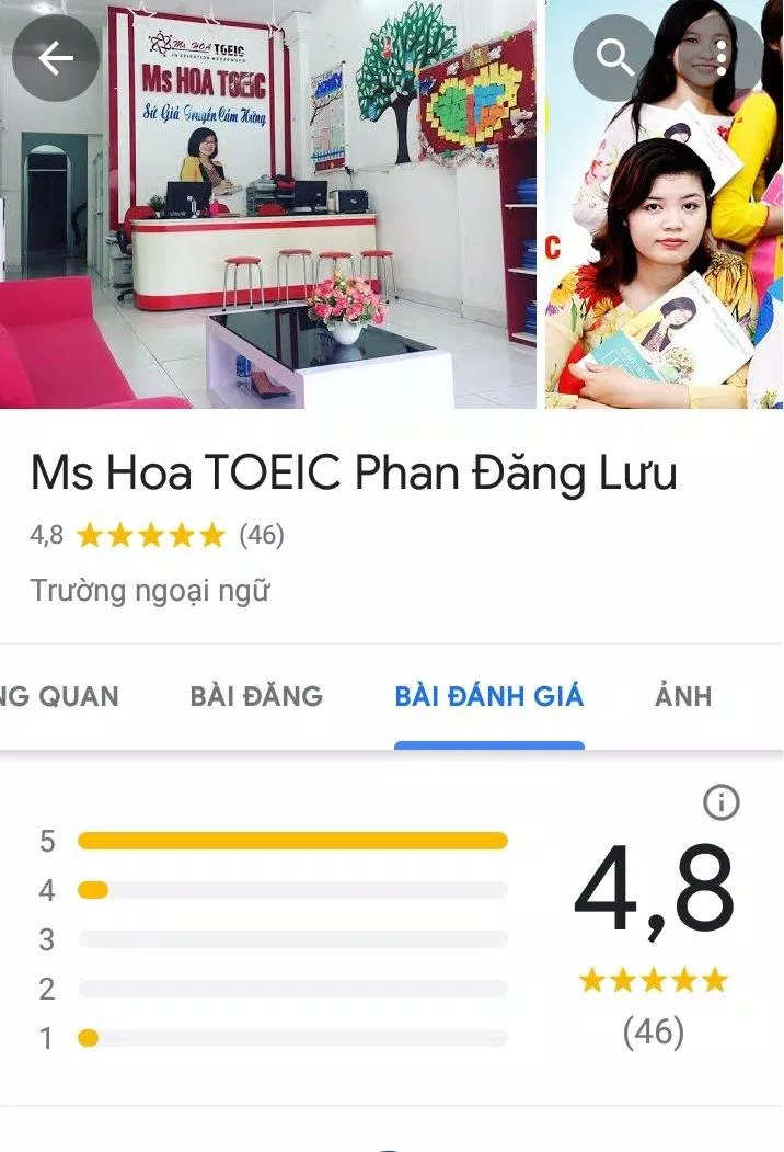 Đánh giá trên Google (ảnh: internet)