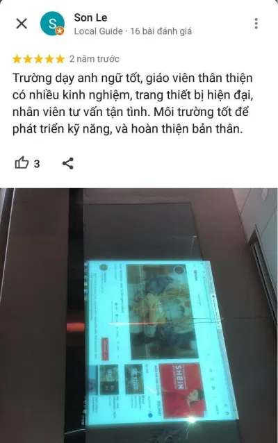Đánh giá của các học viên về trung tâm Anh ngữ Hội Việt Mỹ VUS (ảnh: BlogAnChoi)