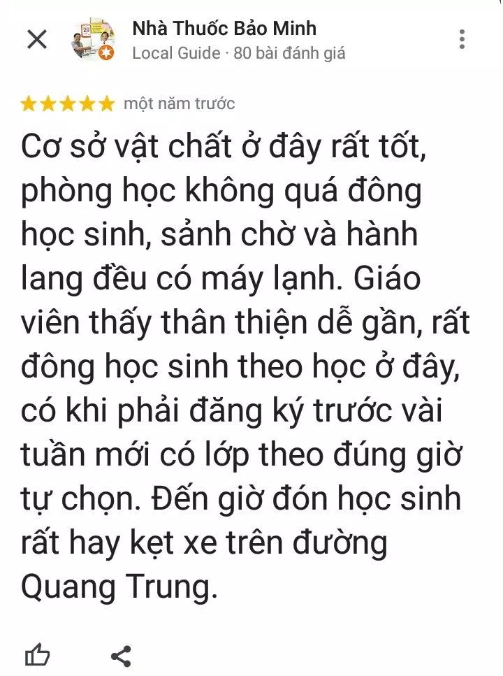 Đánh giá của các học viên về trung tâm Anh ngữ Hội Việt Mỹ VUS (ảnh: BlogAnChoi)