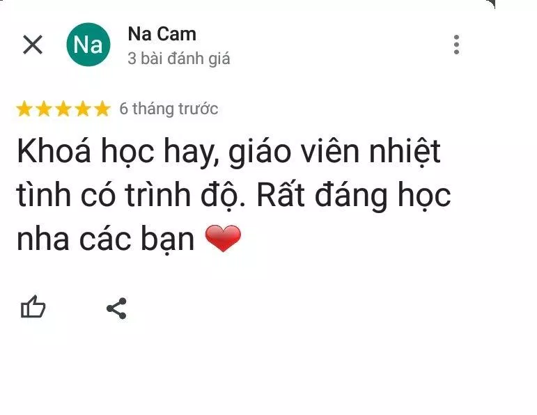 Đánh giá của học viên về trung tâm Anh ngữ ACET (ảnh: BlogAnChoi)
