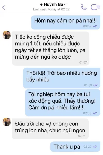 Tin nhắn đầy xúc động giữa Trấn Thành với ba (Nguồn: Internet) Tin nhắn đầy xúc động giữa Trấn Thành với ba (Nguồn: Internet)