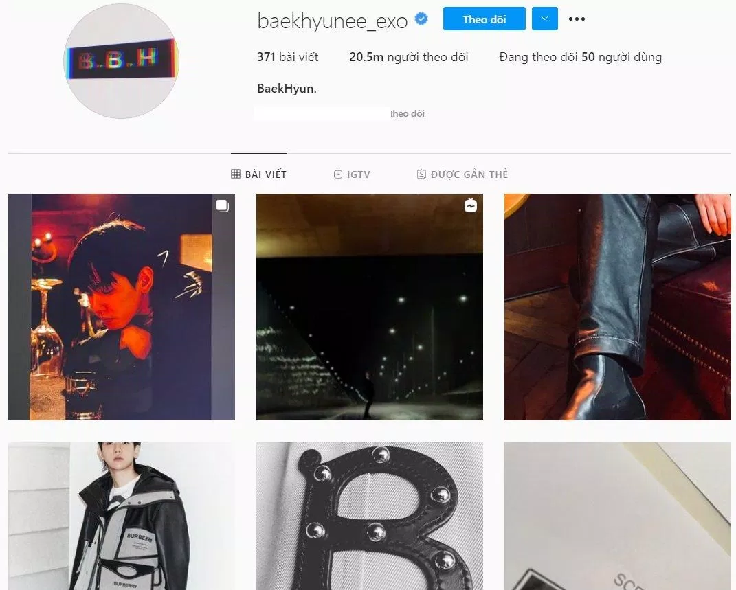 Số người theo dõi hiện tại của Baekhyun là 20,5 triệu người (Nguồn: Instagram) Số người theo dõi hiện tại của Baekhyun là 20,5 triệu người (Nguồn: Instagram)